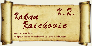 Kokan Raičković vizit kartica